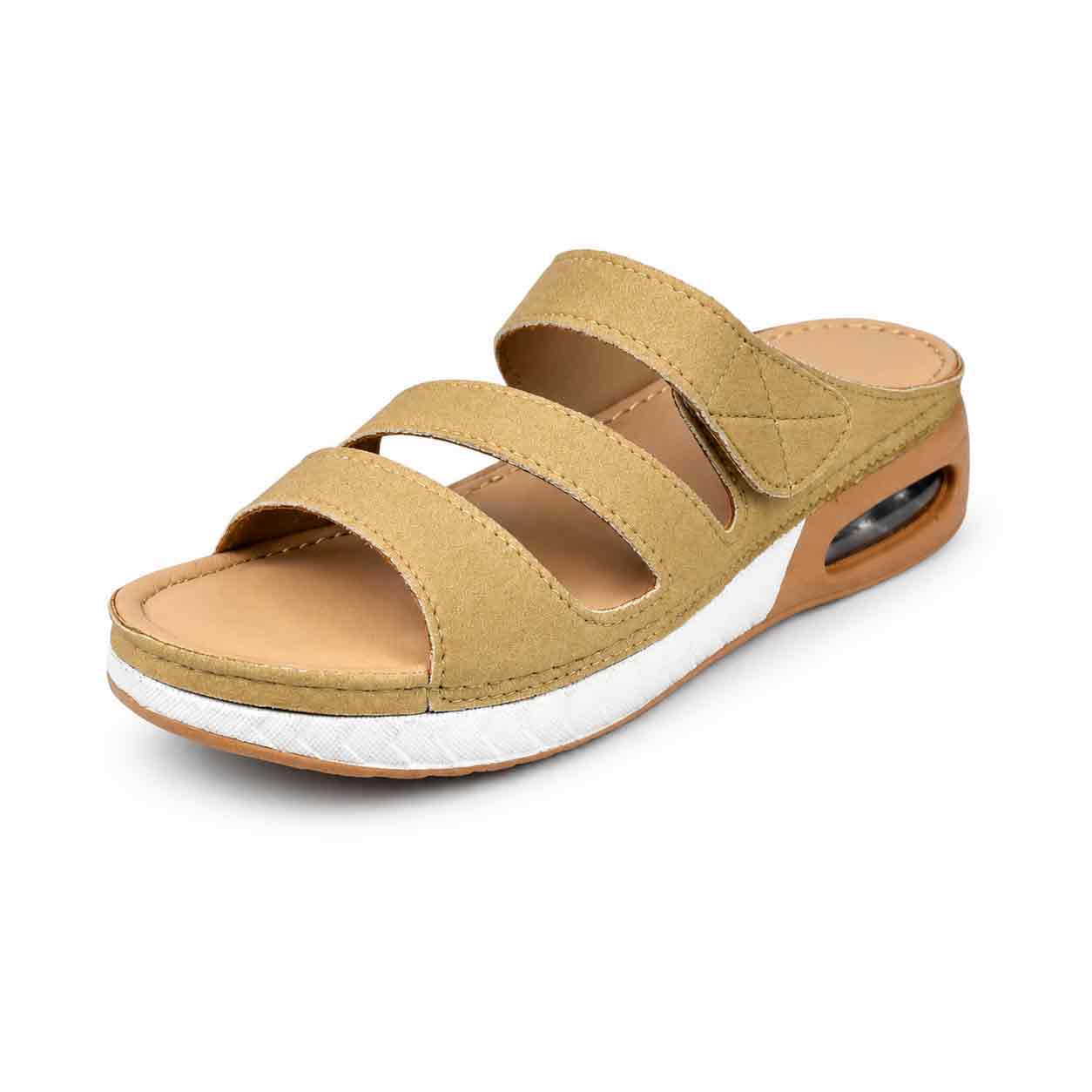 Sandale componse Confort pour femme 1011-2 beige daim Sandales médicales femme Maroc
